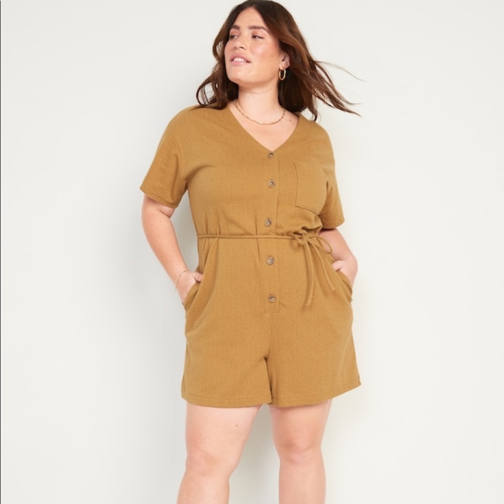 Old Navy Tan Short Sleeve Romper